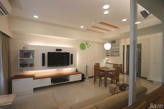 简约风格公寓富裕型70平米客厅电视背景墙电视柜台湾家居