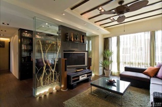 波普风格公寓富裕型80平米客厅吊顶茶几台湾家居