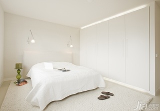 简约风格公寓白色富裕型120平米卧室床海外家居