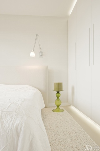 简约风格公寓白色富裕型120平米卧室床海外家居