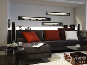 简约风格公寓富裕型130平米客厅沙发背景墙沙发台湾家居