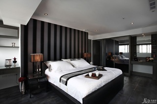 简约风格公寓富裕型130平米卧室卧室背景墙床台湾家居