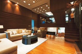 简约风格别墅大气原木色富裕型140平米以上客厅吊顶沙发台湾家居