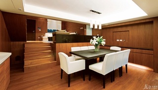 简约风格别墅大气原木色富裕型140平米以上餐厅吊顶餐桌台湾家居