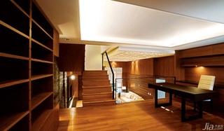 简约风格别墅大气原木色富裕型140平米以上书房书桌台湾家居