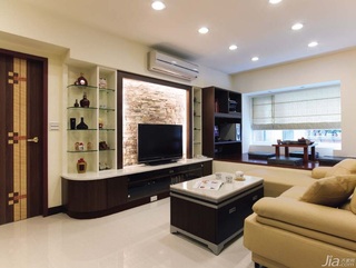 简约风格公寓经济型70平米客厅电视背景墙茶几台湾家居