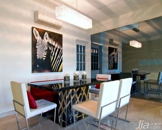 简约风格三居室富裕型餐厅餐厅背景墙餐桌效果图