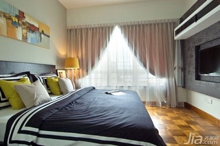 简约风格三居室富裕型卧室床图片
