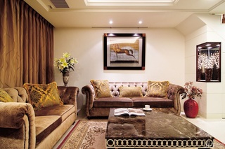 新古典风格别墅富裕型140平米以上客厅沙发台湾家居