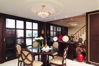 新古典风格别墅富裕型140平米以上餐厅吊顶餐桌台湾家居