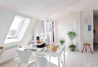 欧式风格公寓白色富裕型餐厅餐桌海外家居