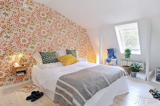 欧式风格公寓富裕型卧室卧室背景墙壁纸海外家居