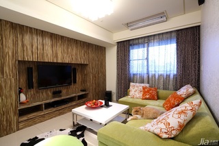 简约风格公寓富裕型120平米客厅电视背景墙沙发台湾家居
