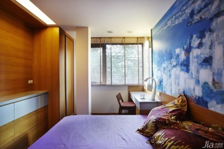 简约风格别墅富裕型140平米以上卧室卧室背景墙书桌台湾家居