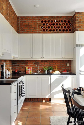 宜家风格小户型白色经济型60平米厨房背景墙橱柜设计