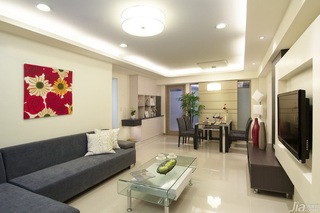 简约风格公寓富裕型80平米客厅吊顶茶几台湾家居