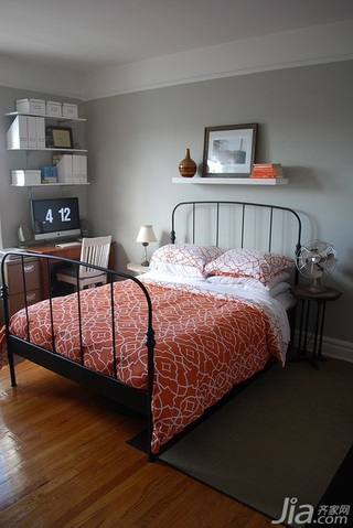 美式乡村风格公寓舒适经济型100平米卧室床效果图