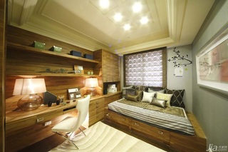 新古典风格公寓富裕型140平米以上卧室地台书桌台湾家居