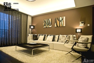 简约风格三居室咖啡色富裕型客厅沙发背景墙沙发图片