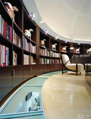 新古典风格公寓经济型100平米书房书架海外家居