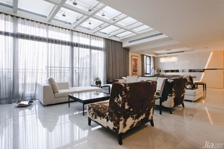 简约风格公寓富裕型130平米客厅吊顶茶几台湾家居