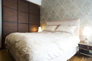 混搭风格三居室浪漫富裕型140平米以上卧室卧室背景墙壁纸效果图
