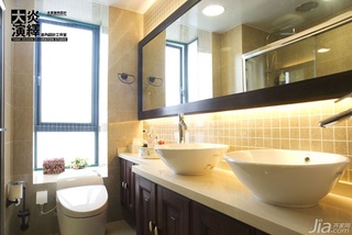 混搭风格三居室富裕型140平米以上卫生间洗手台效果图
