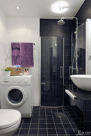 北欧风格公寓黑白经济型110平米卫生间海外家居