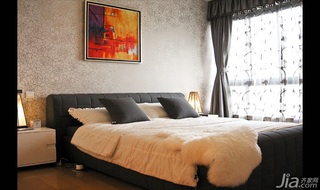 中式风格三居室富裕型140平米以上卧室卧室背景墙床效果图