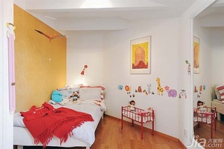北欧风格公寓经济型120平米儿童房卧室背景墙儿童床海外家居