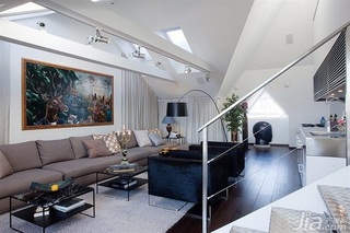 简约风格公寓经济型110平米客厅楼梯沙发海外家居