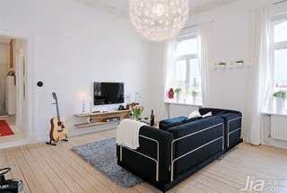 北欧风格公寓黑白经济型120平米客厅沙发海外家居
