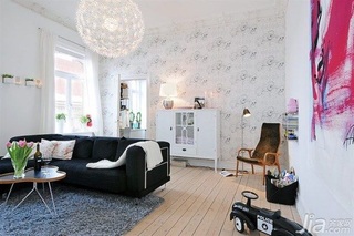 北欧风格公寓经济型120平米客厅背景墙沙发海外家居