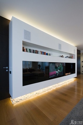 简约风格公寓富裕型120平米客厅电视背景墙海外家居