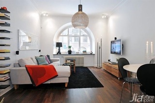 简约风格公寓小清新白色富裕型120平米客厅沙发效果图