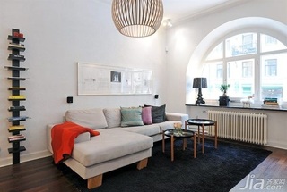 简约风格公寓白色富裕型120平米客厅沙发效果图