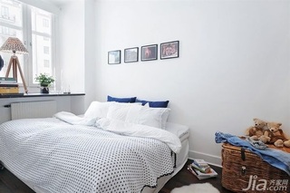 简约风格公寓舒适白色富裕型120平米卧室床效果图