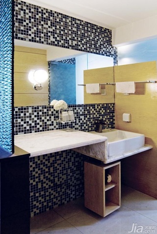 简约风格三居室富裕型卫生间洗手台效果图