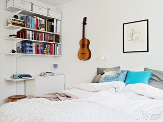 简约风格小户型经济型60平米卧室床图片