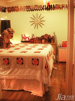 混搭风格小户型舒适经济型80平米卧室床海外家居