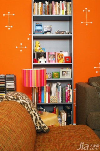 简约风格复式橙色经济型80平米沙发图片