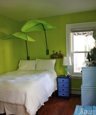混搭风格二居室绿色经济型80平米卧室床海外家居