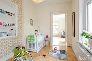 简约风格公寓可爱经济型120平米儿童房卧室背景墙儿童床海外家居