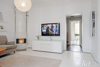 北欧风格公寓经济型90平米客厅电视柜海外家居