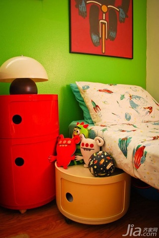 简约风格二居室绿色经济型90平米儿童房床海外家居