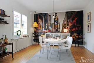 北欧风格复式经济型120平米餐厅餐厅背景墙餐桌海外家居