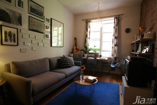 简约风格小户型经济型60平米客厅背景墙沙发海外家居