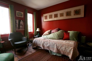 混搭风格复式舒适富裕型110平米卧室床海外家居