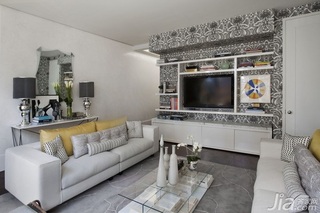 简约风格公寓富裕型120平米客厅电视背景墙沙发海外家居