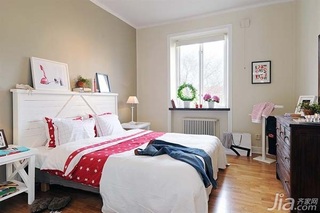 简约风格公寓经济型90平米卧室卧室背景墙床海外家居